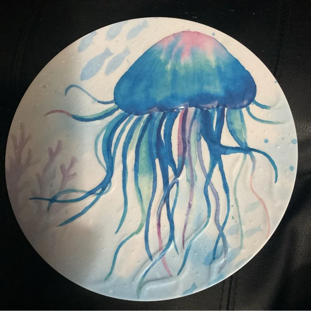 Pottery Barn Sea Life Melamine 9” Plates Ocean Beach House Home Decor - Picture 2 of 4